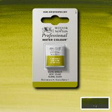 ARTISTS WATERCOLOUR PAINT - Winsor & Newton - PROFESSIONAL - HALF PAN - OLIVE GREEN