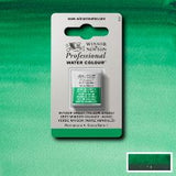 ARTISTS WATERCOLOUR PAINT - Winsor & Newton - PROFESSIONAL - HALF PAN - WINSOR GREEN (YELLOW SH)