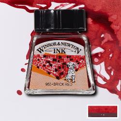 INK - Winsor & Newton DRAWING INK 14ml -	Brick Red