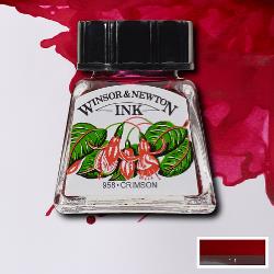 INK - Winsor & Newton DRAWING INK 14ml -	Crimson