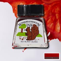 INK - Winsor & Newton DRAWING INK 14ml -	Burnt Sienna