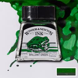 INK - Winsor & Newton DRAWING INK 14ml -	Brilliant Green