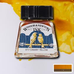 INK - Winsor & Newton DRAWING INK 14ml -	Canary Yellow