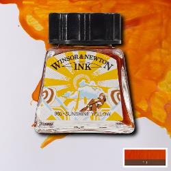INK - Winsor & Newton DRAWING INK 14ml -	Sunshine Yellow