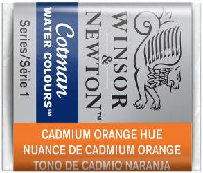 WATERCOLOUR PAINT – Winsor & Newton COTMAN – Half Pan - 	Cadmium Orange Hue
