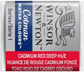 WATERCOLOUR PAINT – Winsor & Newton COTMAN – Half Pan - 	Cadmium Red Deep