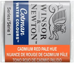 WATERCOLOUR PAINT – Winsor & Newton COTMAN – Half Pan - 	Cadmium Red Pale