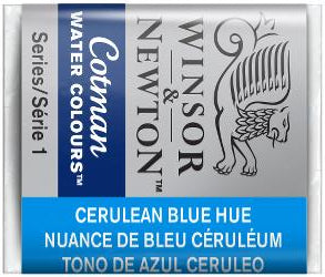 WATERCOLOUR PAINT – Winsor & Newton COTMAN – Half Pan - 	Cerulean Blue Hue
