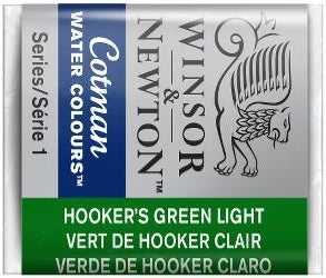 WATERCOLOUR PAINT – Winsor & Newton COTMAN – Half Pan - 	Hooker’s Green Light