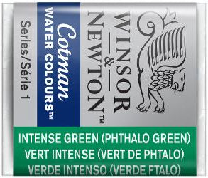 WATERCOLOUR PAINT – Winsor & Newton COTMAN – Half Pan - 	Intense (Phthalo) Green