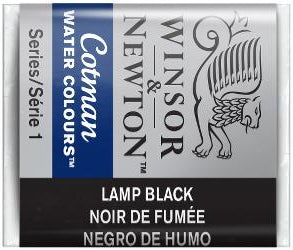 WATERCOLOUR PAINT – Winsor & Newton COTMAN – Half Pan - 	Lamp Black