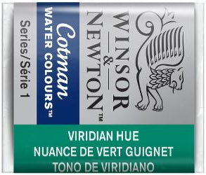 WATERCOLOUR PAINT – Winsor & Newton COTMAN – Half Pan - 	Viridian Hue