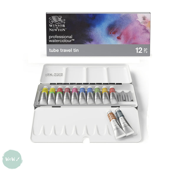 Winsor & Newton Professional Watercolour, Metal Sketchers Box, Set of 12 X  5ml Tubes 