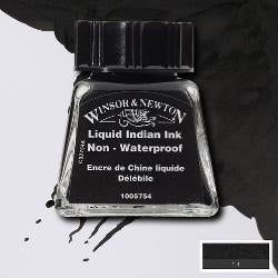 INK - Winsor & Newton DRAWING INK 14ml -	Liquid Indian Ink (Black non-waterproof)