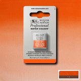 ARTISTS WATERCOLOUR PAINT - Winsor & Newton - PROFESSIONAL - HALF PAN - WINSOR ORANGE (RED SHADE)