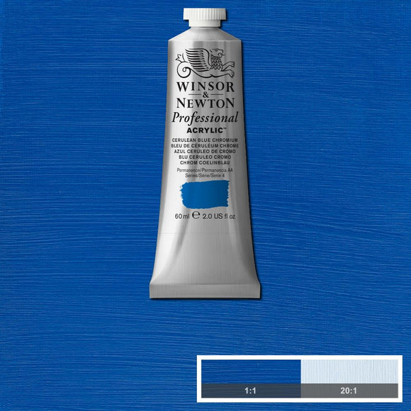 ACRYLIC PAINT -  Winsor & Newton PROFESSIONAL - 60 ml tube - Cerulean Blue Chromium