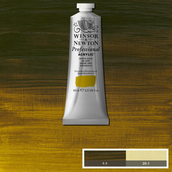ACRYLIC PAINT -  Winsor & Newton PROFESSIONAL - 60 ml tube - Green Gold