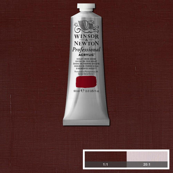 ACRYLIC PAINT -  Winsor & Newton PROFESSIONAL - 60 ml tube - Violet Iron Oxide