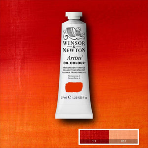 ARTISTS OIL COLOUR - Winsor & Newton Artists' - 37ml tube -  TRANSPARENT ORANGE