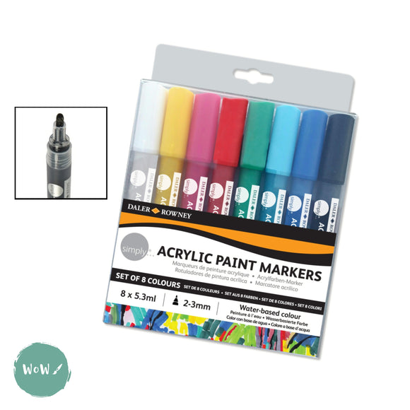 PAINT MARKER - Daler Rowney SIMPLY - Acrylic Paint Marker Set 8 assorted -