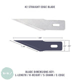 Craft Knife - Excel No.2 Straight Edge SPARE BLADES Pack of 5