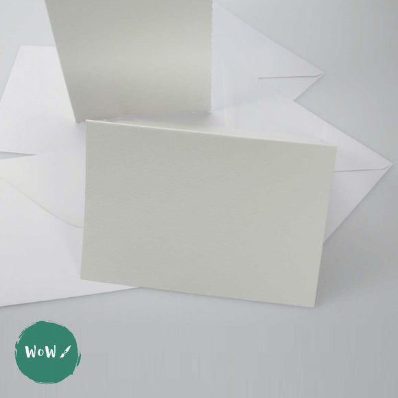 Watercolour Paper Blank Greeting Cards & Envelopes - C6 Plain Edge- Pack of 5