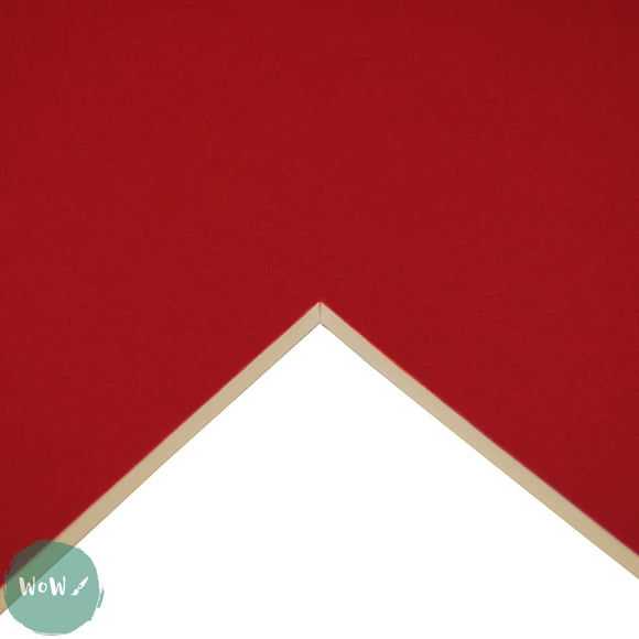 Mountboard - DALER ROWNEY Cream Core A1 – SINGLE SHEETS -	PILLAR BOX RED