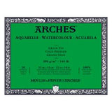 Watercolour Paper - BLOCK - ARCHES Aquarelle -  FIN (COLD PRESSED / NOT) Surface  140 lb/ 300 gsm WHITE  31 x 41 cm, 12 x 16",