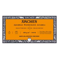 Watercolour Paper - BLOCK - ARCHES Aquarelle -  TORCHON (ROUGH) 140 lb/ 300 gsm WHITE  15 x 30 cm, 6 x 12
