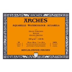 Watercolour Paper - BLOCK - ARCHES Aquarelle -  TORCHON (ROUGH) 140 lb/ 300 gsm WHITE  18 x 26 cm, 7 x 10