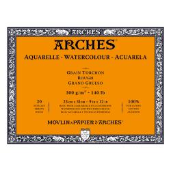 Watercolour Paper - BLOCK - ARCHES Aquarelle -  TORCHON (ROUGH) 140 lb/ 300 gsm WHITE  23 x 31 cm, 9 x 12",