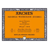 Watercolour Paper - BLOCK - ARCHES Aquarelle -  TORCHON (ROUGH) 140 lb/ 300 gsm WHITE  26 x 36 cm, 10 x 14",