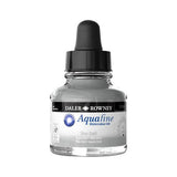 WATERCOLOUR - Liquid Watercolour Ink - Daler Rowney - AQUAFINE 29.5ml Pipette Bottles - SILVER (IMIT)