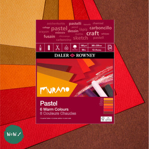 Pastel Paper Pads- Daler Rowney MURANO Pastel & Art paper- 12 x 9"- Warm Colours