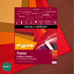 Pastel Paper Pads- Daler Rowney -  MURANO -  Pastel & Art paper- 16 x 12" - Warm Colours