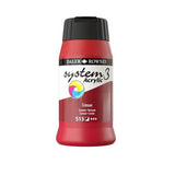 ACRYLIC PAINT - Daler Rowney - SYSTEM 3 -  500ml pot -	Crimson
