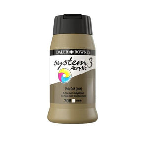 ACRYLIC PAINT - Daler Rowney - SYSTEM 3 -  500ml pot -	Pale Gold (Hue)