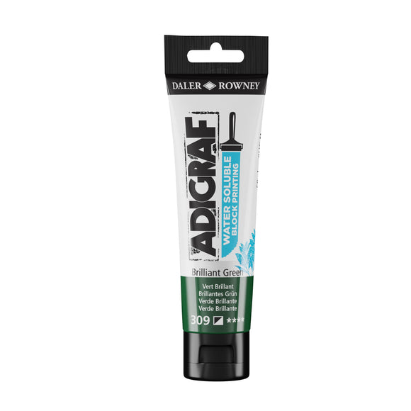 BLOCK PRINTING COLOUR - Water-soluble - Daler Rowney ADIGRAF - 150ml Tube – BRILLIANT GREEN