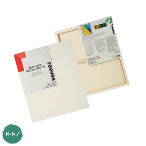 Artists Stretched Canvas - STANDARD Depth - WHITE PRIMED Cotton - SINGLE - REEVES -  20 x 24" (508 X 610mm)