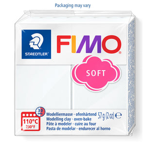 Modelling Clay- FIMO Soft, Oven-hardened POLYMER, 57g (2oz) block 	0- White
