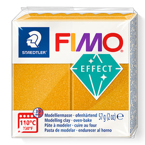 Modelling Clay- FIMO Effect, Oven-hardened POLYMER, 57g (2oz) block - 	112- Glitter Gold