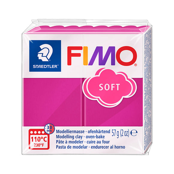 Modelling Clay- FIMO Soft, Oven-hardened POLYMER, 57g (2oz) block 	22- Raspberry