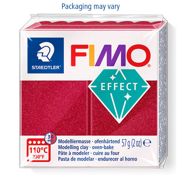 Modelling Clay- FIMO Effect, Oven-hardened POLYMER, 57g (2oz) block - 	28- Metallic Ruby Red