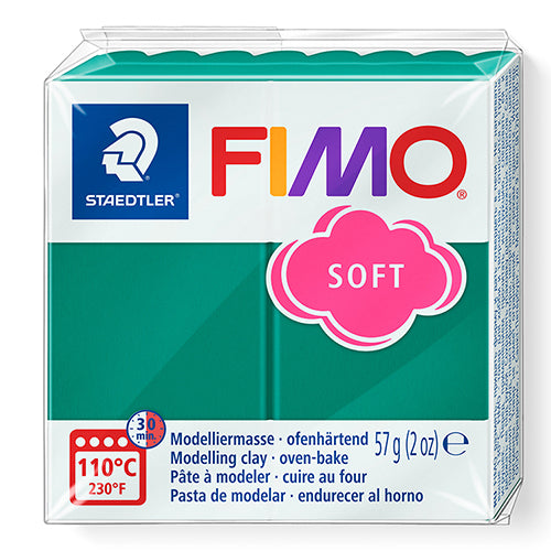 Modelling Clay- FIMO Soft, Oven-hardened POLYMER, 57g (2oz) block 	56- Emerald