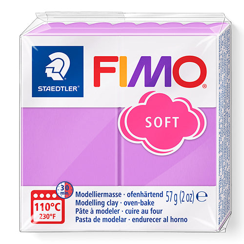 Modelling Clay- FIMO Soft, Oven-hardened POLYMER, 57g (2oz) block 	62- Lavender