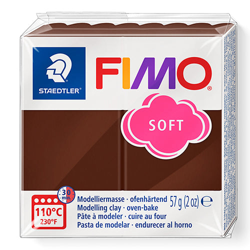 Modelling Clay- FIMO Soft, Oven-hardened POLYMER, 57g (2oz) block 	75- Chocolate