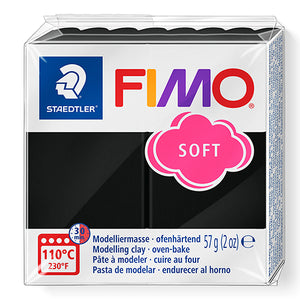 Modelling Clay- FIMO Soft, Oven-hardened POLYMER, 57g (2oz) block 	9- Black