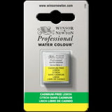 ARTISTS WATERCOLOUR PAINT - Winsor & Newton - PROFESSIONAL - HALF PAN - CADMIUM-FREE LEMON