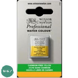 ARTISTS WATERCOLOUR PAINT - Winsor & Newton - PROFESSIONAL - HALF PAN - CADMIUM-FREE YELLOW