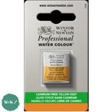 ARTISTS WATERCOLOUR PAINT - Winsor & Newton - PROFESSIONAL - HALF PAN - CADMIUM-FREE YELLOW DEEP